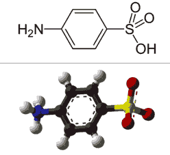 对氨基苯磺酸的结构式和化学式，对氨基苯磺酸的溶解性