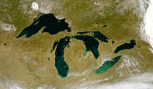 美国五大湖是世界上最大的淡水湖群