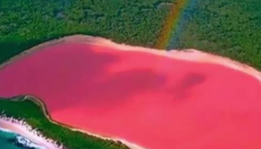 希勒湖,全世界唯一一个粉红色的湖